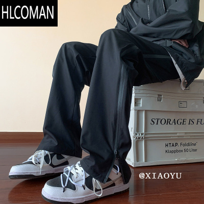HLCOMAN美式机能登山裤男2025夏季宽松直筒休闲防水防风运动长裤拉链裤子