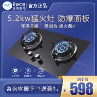 迎燕inyan一级能效双炉头大火力燃气灶液化气灶热电偶熄火保护铸铁火盖高效节能燃烧
