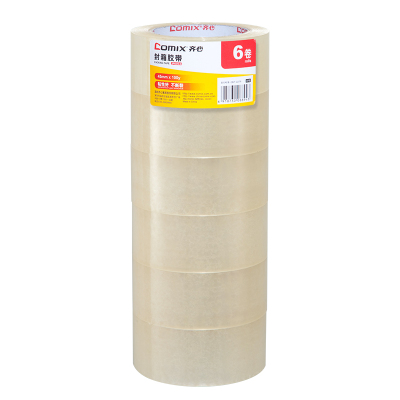 齐心 JP4510-6 封箱胶带45mm*100y*45um(6卷/筒) 透明 1筒装