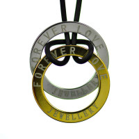 梦克拉 Mkela 钨金吊坠 双环之恋(金银双色)