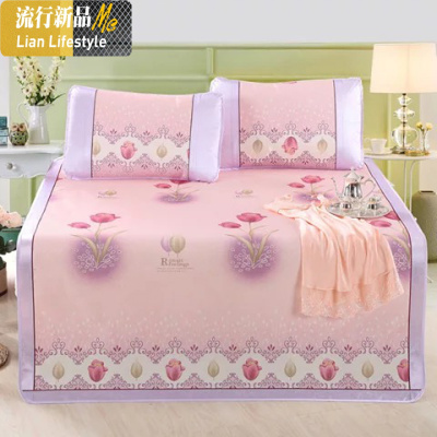 夏季可折叠凉席两/三件套0.9/1.2/1.5/1.8/2.0x2.2m2米空调冰丝席 三维工匠凉席/凉枕