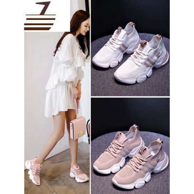 尗卡飞织运动鞋女新款百搭网红透气网鞋网面轻便减震软底跑步女鞋休闲鞋