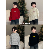 童酷儿童冬装湖州织里童装新年百搭T恤半高领加厚男童打底衫