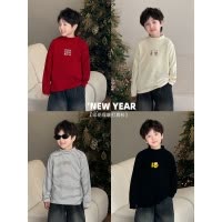 童酷儿童冬装湖州织里童装新年百搭T恤半高领加厚男童打底衫