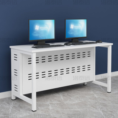 洛泰远 钢架电脑桌培训桌机房电脑桌学习桌课桌 双人位R款