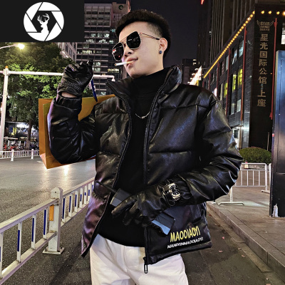 HongZun男冬季棉衣外套韩版网红时尚痞帅立领加厚保暖棉服皮棉袄棉衣