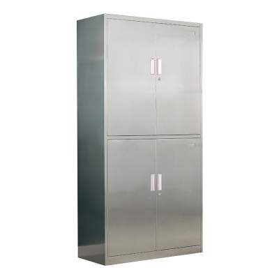 汉诺鑫威不锈钢文件柜档案柜资料柜器械柜储物柜仪器柜201全不锈钢通双节柜