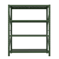 风雷动消防铁锹镐农具摆放架安保装备器材存放架绿色盾牌货架1.5米货架重型-主架