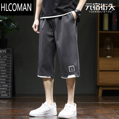 HLCOMAN七分短裤男款裤子夏季休闲外穿直筒大码六分裤2025新款速干裤男士