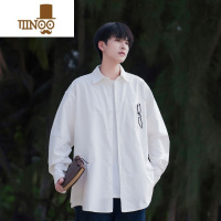 YANXU衬衫男士夏季日系美式长袖宽松设计感vintage美式衬衣款外套