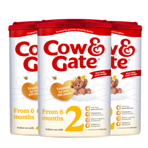 有效期到26年7月-3罐装 | 英国牛栏Cow&Gate 婴幼儿配方奶粉2段6-12个月 800g