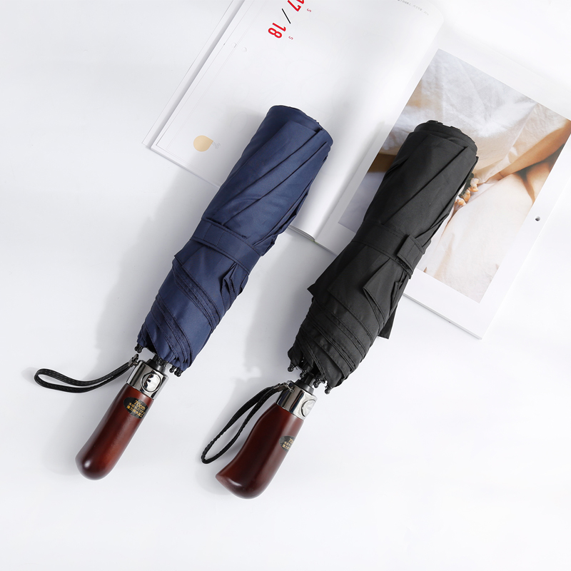 德国商务男士大雨伞1.25米双层防风自动三折叠双人情侣两用晴雨伞