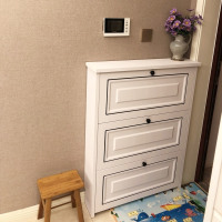 简约现代超薄翻斗鞋柜24cm白色翻转客厅大容量玄关厅柜17cm