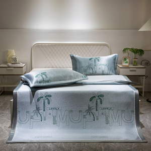 伊伊爱 时尚冰弹丝肌理纹系列提花凉席2件套