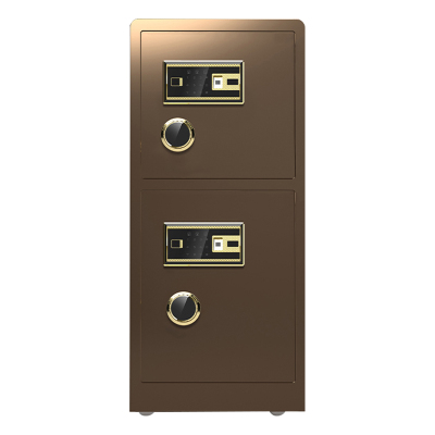 臻远全钢实心防盗保险柜ZY-BXGB-63高150cm双门双层指纹款古铜色
