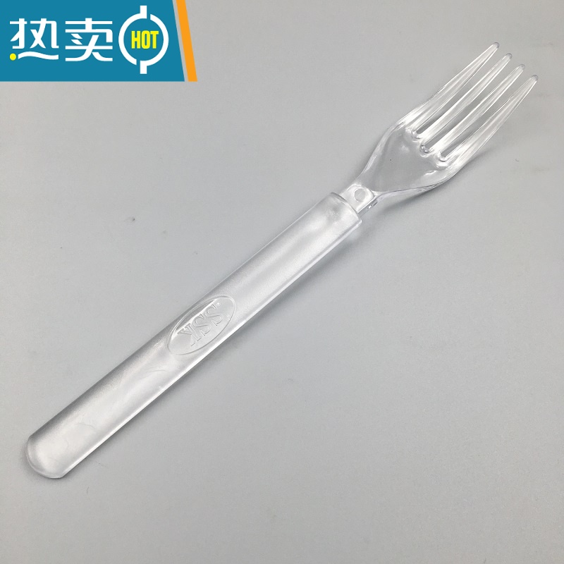 敬平叉子加厚长柄塑料叉餐叉外卖西餐意面叉子加长果叉单独包装 透明 散装100只牙签