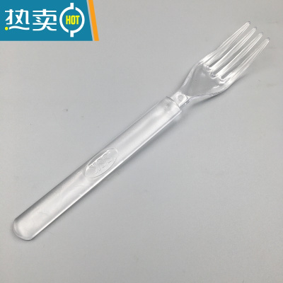 敬平叉子加厚长柄塑料叉餐叉外卖西餐意面叉子加长果叉单独包装 透明 散装100只牙签
