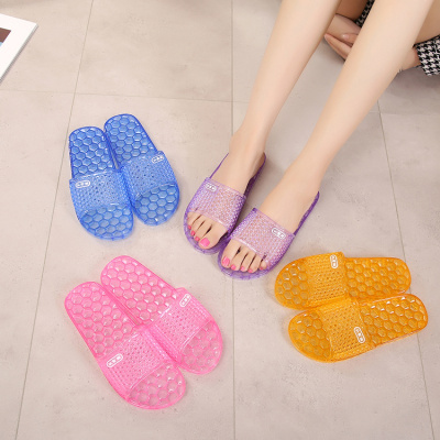 女人拖鞋夏室内居家浴室塑料防滑软底水晶透明大码凉拖PVC不臭脚