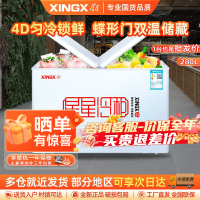 星星(XINGX)BCD-280HE冰柜280升双温商用卧式双箱两用冷柜家用冰柜 低温雪糕柜玻璃门款 厨房商用保鲜设备