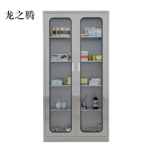 龙之腾文件柜不锈钢柜子储物柜资料柜档案柜带锁文件柜201通玻文件柜