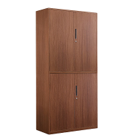 东杉文件柜 四门文件柜铁皮柜胡桃木色储物柜 胡桃色 900*400*1850