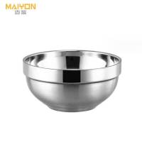 迈援 碗 不锈钢SUS304铂金碗16cm*5个 组
