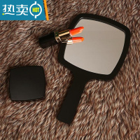 敬平随身便携翻盖补妆镜女化妆镜小镜子迷你折叠镜美容院纹绣手柄镜便携式用镜 老款黑色手柄镜