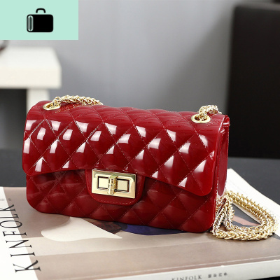 包包女2020新款夏季果冻包菱格链条单肩斜挎小方包百搭女小包NEW LAKE女斜挎包