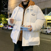 花花公子新款高品质两件棉衣男连帽宽松青少年加厚保暖冬季外套男