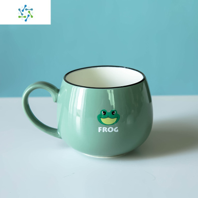 ins卡通搪瓷杯北欧可爱马克杯陶瓷家用水杯儿童陶瓷杯杯子大容量三维工匠