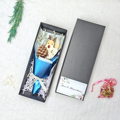 敬平满天星小干花束礼盒真花永生花毕业闺蜜女朋友妈妈生日礼物母亲节蓝色干花包