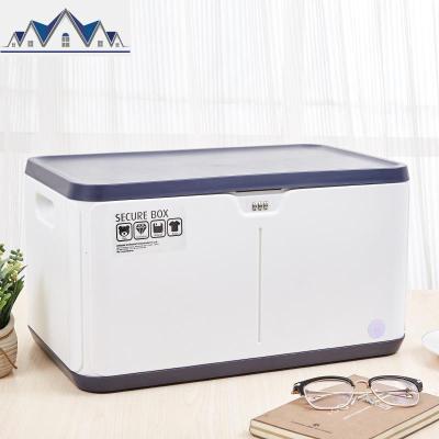 密码收纳箱 带锁塑料箱文件密码箱隐私箱学生宿舍储物箱盒 三维工匠