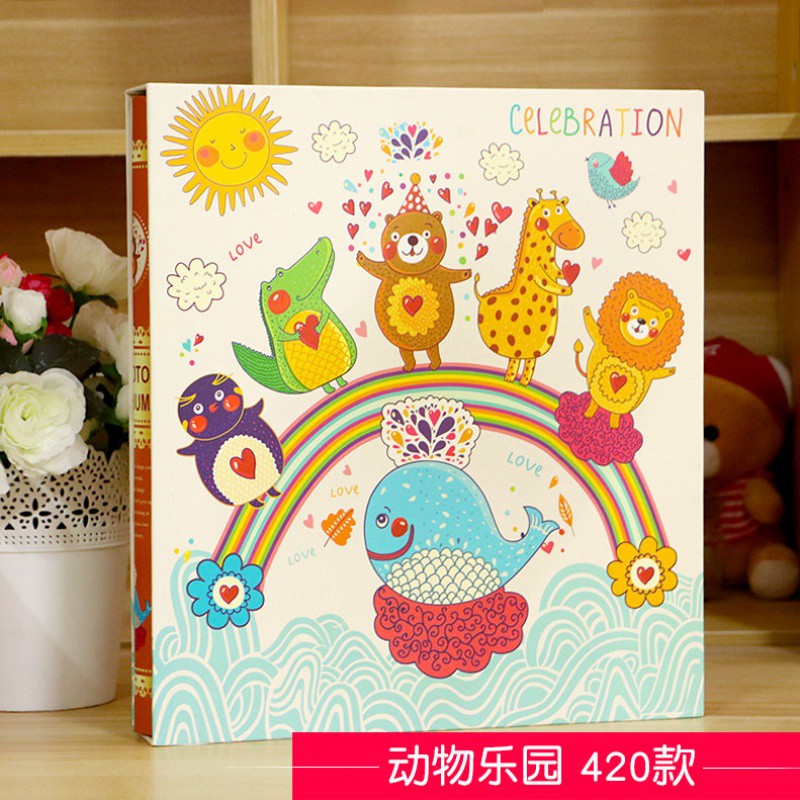 相册插页式5 6 7寸混装家庭相册本影集4R过塑宝宝纪念册大容量 三维工匠 420款美好时光