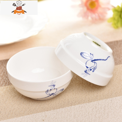 敬平10个装中式陶瓷碗家用4.5英寸米饭碗餐具套装可微波 10个装 情投意合