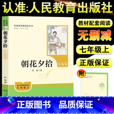 [人教版]朝花夕拾 [正版]朝花夕拾七年级上册必读书鲁迅原著人民教育出版社课外书阅读必读的西游记无删减版老师书湘行散记镜