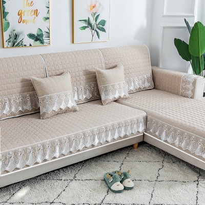 家柏饰(CORATED)四季通用防滑沙发垫坐垫子布艺全包萬能沙发套罩沙发盖布沙发巾 澜亭卡其 90*90cm