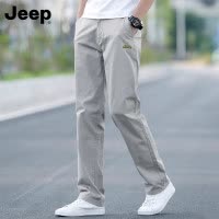 JEEP吉普冰丝休闲裤男款夏季薄款2025新款宽松直筒潮流男士长裤子
