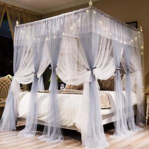 美帮汇夏季廷蚊帐1.8m床1.5m家用简约2米落地支架1.2米床公主风三开