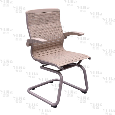 翌嘉 弓形椅办公椅电脑椅护腰工学椅会议椅 宽织带香槟色