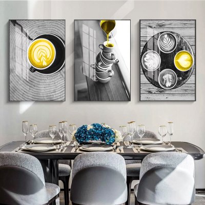 乔迁礼品北欧餐厅墙上装饰画黑白摄影现代简约挂画饭厅厨房咖啡厅组合挂画