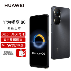 华为畅享80 曜金黑 256GB 6620mAh大电池 40W快充 双卡4G 双五星超耐摔 鸿蒙智能手机