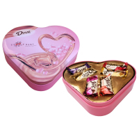 德芙(Dove)丝滑牛奶巧克力喜糖小礼盒装12颗铁盒装婚庆结婚喜糖心形铁盒12粒(6g德芙)