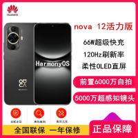 华为nova12 活力版 曜金黑 512GB 66W超级快充 120Hz刷新率 前置6000万超广角拍照 华为手机