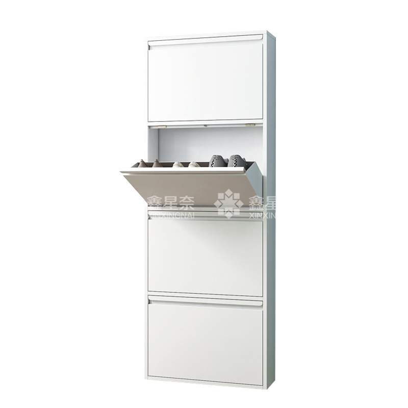鑫星奈 XXN4022019 钢制翻斗鞋柜简约现代收纳柜白色四斗