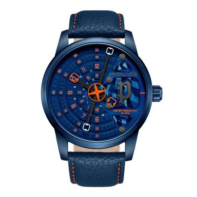 POLICE 男款石英腕表简蓝盘碳纤维动感潮流商务名品手表