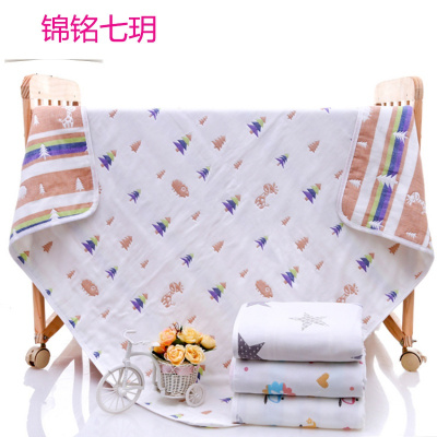 锦铭七玥毛巾厂家批发 棉纱布童被六层毛巾被婴幼儿童盖毯6层儿童抱被