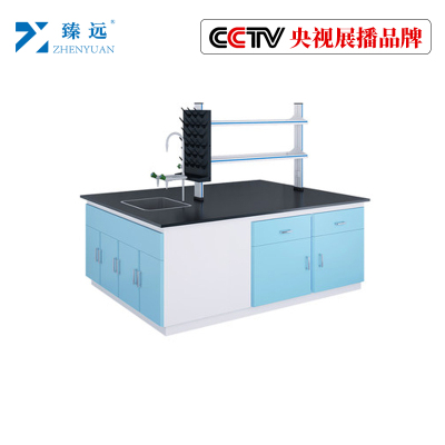 臻远操作台实验台化学试验桌 新款全钢中央台2米带水
