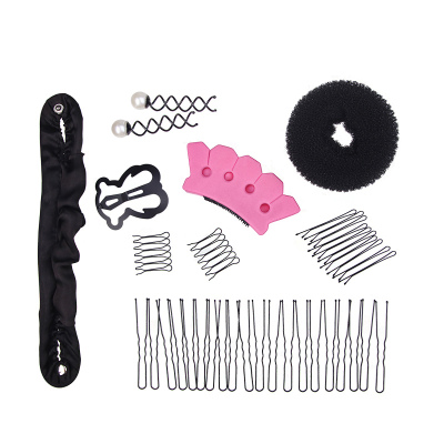盘发神器懒人简约蓬松丸子头花苞头韩头饰女盘洛滑头发夹造型固定发饰盘发套装8件套