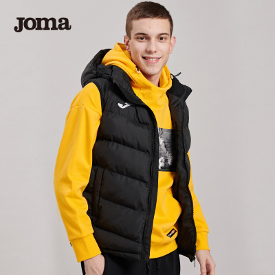 JOMA荷马无袖棉服20年冬季保暖新款男马甲休闲时尚经典百搭连帽外套
