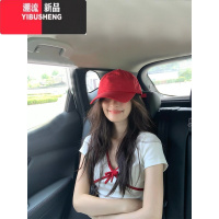 YIBUSHENG甜辣风蝴蝶结V领白色正肩短袖t恤女季修身显瘦别致绝美短款上衣